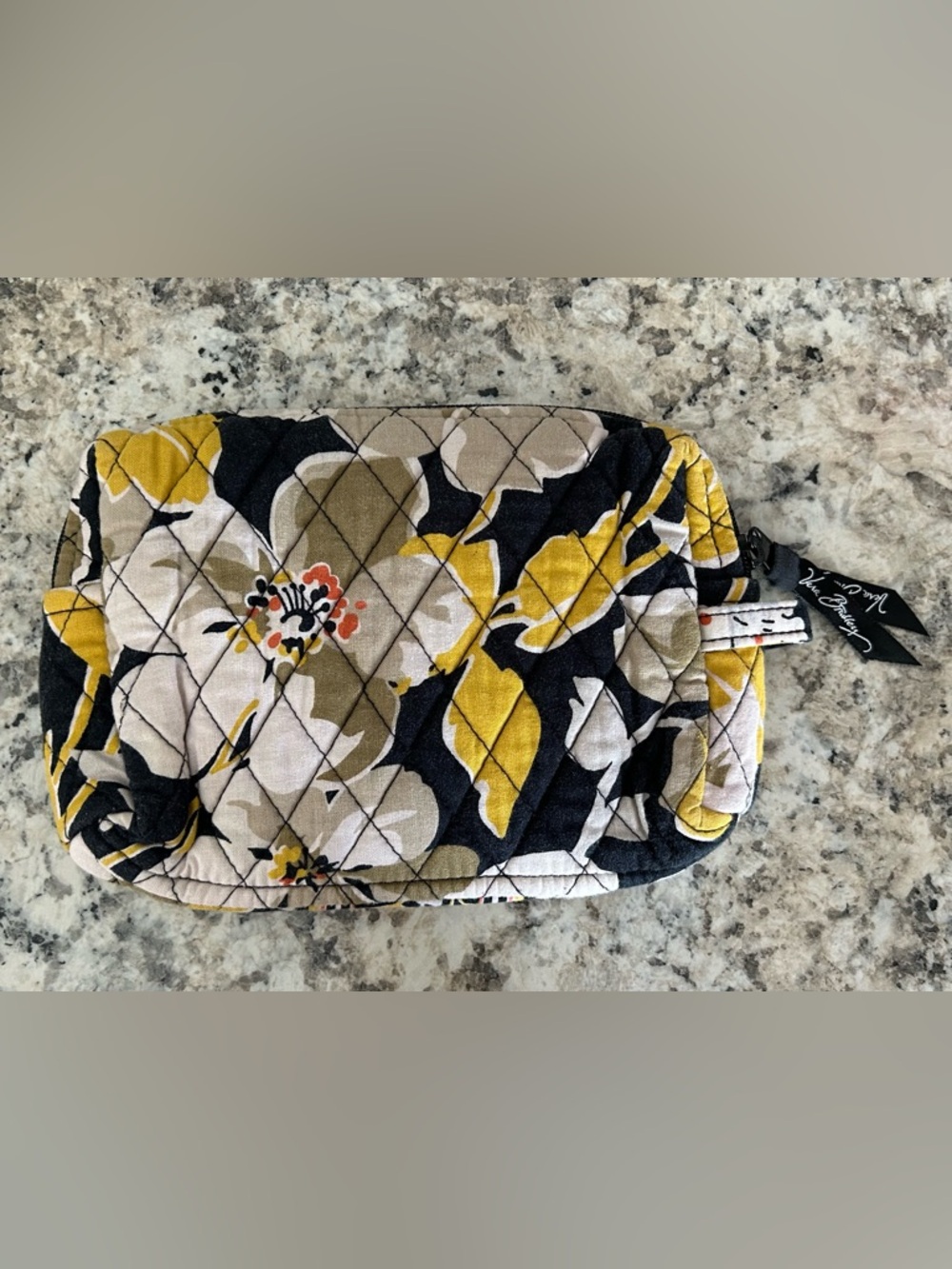 Vera Bradley 2 Pc Holiday Tote Cosmetic Bag Dogwood Pattern Retired Floral - Picture 7 of 16